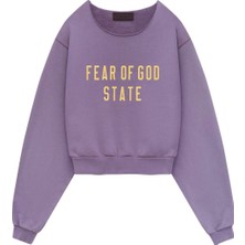 Kadın Kısa Kesim Kalın Polar Sweatshirt