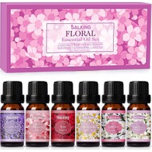 Salking Uçucu Yağ Seti, 6 x 10 ml %100 Saf Koku Yağları, Aroma Terapi ve Difüzör Için