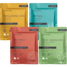 Beautypro Cult Classics Yüz Maskeleri Seti Cilt Aydınlatma, Nemlendirme ve Canlandırma Için 4'lü Set