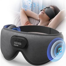 Renpho Bluetooth 5.2 Kablosuz Uyku Maskesi 3D Karartma, Ultra Yumuşak, Yan Yatanlara Özel