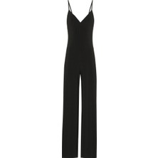 Norma Kamali Şık ve Rahat Siyah Slip Tulum