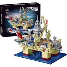 ZGZ Block Offshore Petrol Platformu Yapı Kiti, LED Işıklı, 1962 Parça, 12 Yaş ve Üzeri Için Mimari Model