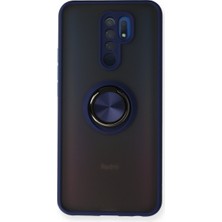 Vintessy Redmi 9 Kılıf Montreal Yüzüklü Silikon Kapak - Lacivert