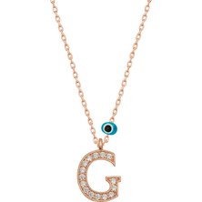 Tienda Elegante Gümüş Nazar Rose G Harfi Kadın Kolye
