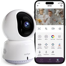 Comfyer 2k Wifi Bebek Kamerası, 360° Döner Kamera, Gece Görüş, Hareket Takibi, Lullaby