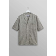 American Rag Cie Faro Beyzbol Gömleği: Şık ve Rahat Fit ile Premium Linen-Kotton Karışımı