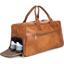 Berliner Bags Austin Xl Deri Weekender Seyahat Çantası 50L Su Geçirmez Kahverengi Duffle Bag