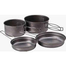 Snow Peak Multi Compact Cookset Titanyum, 2 Kişilik, Hafif Katlanabilir Kamp Tencere Seti