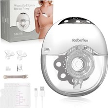Robofun Elektrikli Eller Serbest Göğüs Pompası, 4 Mod, 12 Emiş Seviyesi, Toz Kapağı