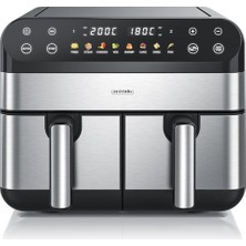 Arendo Çift Bölgeli Airfryer,9 Litre – 2400 W,8 Program,görüntüleme Pencereli