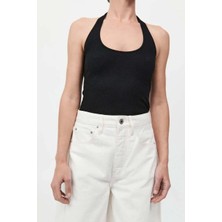 American Rag Cie Kadınlar Için Rib Halter Üst - %92 Organik Pamuk ile Şık ve Rahat Tasarım