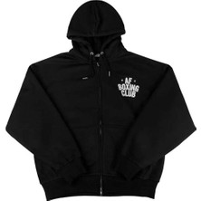 American Rag Cie Ağırsiklet Boxing Club Zip Hoodie - Ykk Fermuarlı, Bol Kesim ve Cesur Baskı ile 410 Gsm Pamuk