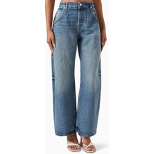 EB Denim Enzo Cropped Barrel Jean - Mavi - Rahat Mid-Rise ve Geniş Paça Tasarımı