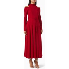Eegen Studio Diep Dönüştürülebilir Kemerli Elbise Rib-Knit, Off-Shoulder