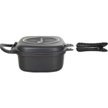 Masterpro Foodies Collection Çift Kızartma Tavası, 30X24X12 Cm, Döküm Alüminyum