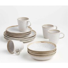 Crate & Barrel Primrose Gold 16 Parçalı Seramik Yemek Takımı