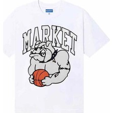American Rag Cie 100% Pamuk Beyaz Bulldogs T-Shirt | Rahat ve Şık Tasarım