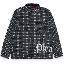American Rag Cie Grey Cross Work Shirt - Polyester, Regular Fit, Makinede Yıkanabilir