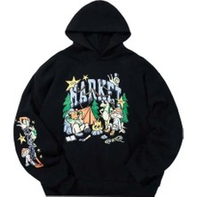 American Rag Cie Backcountry Buds Hoodie - %100 Pamuk, Siyah, Makinede Yıkanabilir Konfor