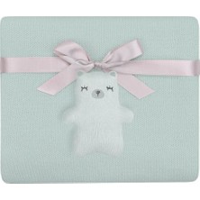 Kikka Boo Bear With Me Mint Örgü Pamuk Battaniye Seti 5 Parça Yenidoğan Uyumlu