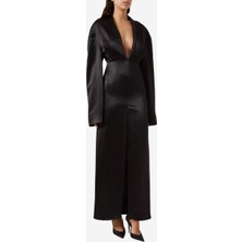 A.w.a.k.e. Mode Plunge Yaka Tuxedo Elbise, Siyah