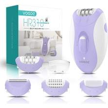 Vogoe HR310 4'ü 1 Arada Kadın Epilatörü, Kablosuz, 21 Cımbız, Yüz, Bacak ve Bikini Için
