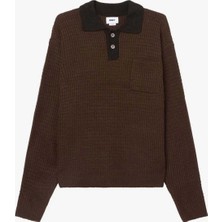 American Rag Cie Danny Polo Kazak - Relaxed Fit, %100 Akrilik, Butonlu Yaka ve Tek Göğüs Cebi ile