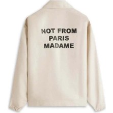 American Rag Cie Bej Su Geçirmez La Veste Slogan Ceket - Not From Paris Madame Yazılı