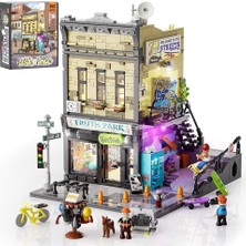 Funwhole Skate Shop Yapı Blokları Seti, 1573 Parça, LED Işıklı, Sokak Füzyon Modeli