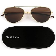 Thin Optics Ultra Ince Polarize Güneş Gözlüğü Uv Korumalı, Unisex, Alüminyum Mıknatıslı Kılıf