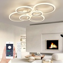 Woda Modern Tavan Lambası Kısılabilir U 80 cm Beyaz Tavan Lambası 72W 6400LM Uzaktan Kumandalı