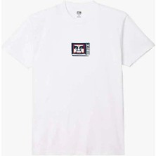 American Rag Cie Obey Tv Tee - %100 Pamuklu Klasik Tişört, Ön ve Arka Baskılı, Rahat Kesim