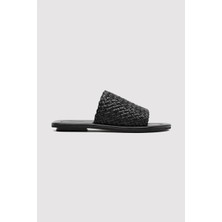 American Rag Cie Woven Minimal Slide Kadın Terlik - Lwg Sertifikalı Lamba Deri ve Rahat Tasarım