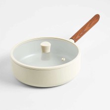 Crate & Barrel Yapışmaz Seramik Sote Tavası Kapaklı