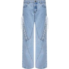American Rag Cie Dollhouse Jean: Düşük Bel, Dantel Yanlar ve Şık Düz Kesim