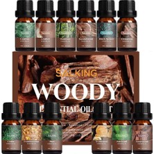 Salking Odunsu Uçucu Yağ Seti 12X10ML, Aroma Terapisi, Doğal Koku Yağları