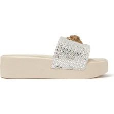 Kurt Geiger Kristal Dikişli Platform Terlik - Bone