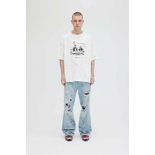 American Rag Cie Scuff Tomorrow T-Shirt - Domrebel Comic Print, Rahat Kesim, %100 Pamuk