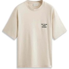 American Rag Cie Not From Paris Madame Slogan T-Shirt - %100 Pamuklu Bej Renk Tee