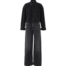 Haikure Çift Kumaşlı Denim Tulum