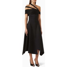 Eegen Studio Saffira Off-Shoulder Midi Elbise | Rahat Kesim, Şık Tasarım, Zamanın Ötesi Klasik