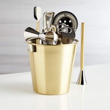 Crate & Barrel Altın Bar Alet Seti, Şık ve Fonksiyonel Kokteyl Hazırlama Araçları