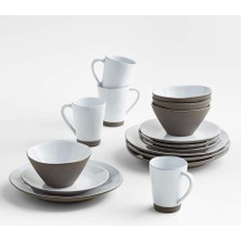Crate & Barrel Marin Beyaz Geri Dönüşümlü 16 Parça Yemek Takımı