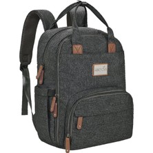 moon Kary Me Dark Grey Şık Bebek Bakım Çantası Sırt Tipi 42X30X16 cm