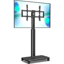 Fitueyes Tekerlekli Tv Sehpası, 32-70 Inç LCD LED Ekran, Döner 60 Derece ve Yükseklik Ayarlanabilir