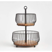 Crate & Barrel Cora Akasya 2 Katlı Meyve Sepeti, Şık ve Fonksiyonel Depolama Çözümü