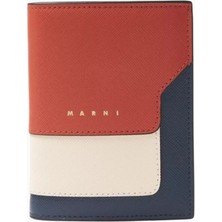 Marni Saffiano Deri Bi-Fold Cüzdan, Şık ve Fonksiyonel Tasarım