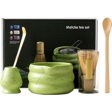 Nideen Seremoniye Uygun 5 Parça Matcha Seti Bambu Çırpıcı, Seramik Kase ve Kaşık ile Çay Ritüeli