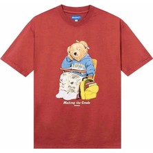 American Rag Cie %100 Pamuk Making The Grade Bear Tişört - Maroon Renk, Doğru Beden Seçimi