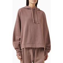 Acne Studios Unisex Rahat Kapüşonlu Üst - Mor - %100 Organik Pamuk-Fleece